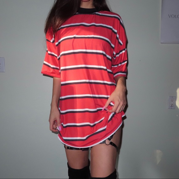 ( SOLD ❗️)  Striped Oversized T-shirt Dress - Picture 2 of 6